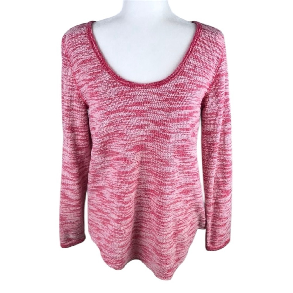 Riders by Lee Pink & White U-Neck Top Size S
